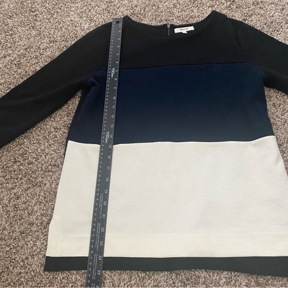 Madewell Women’s Top Gallerist Ponte Color Block Black Navy Cream Sweater Sz M - Picture 9 of 11